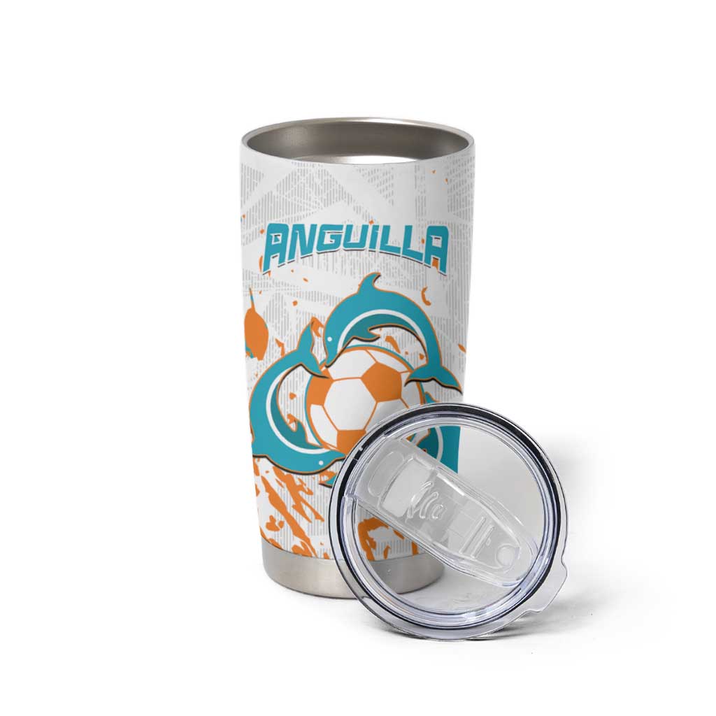 Custom Anguilla Football Tumbler Cup Go Champions Grunge Style