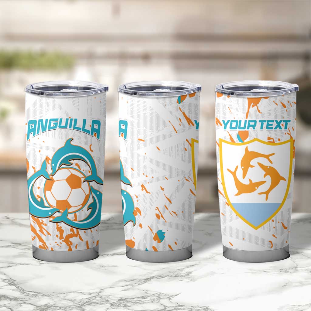 Custom Anguilla Football Tumbler Cup Go Champions Grunge Style