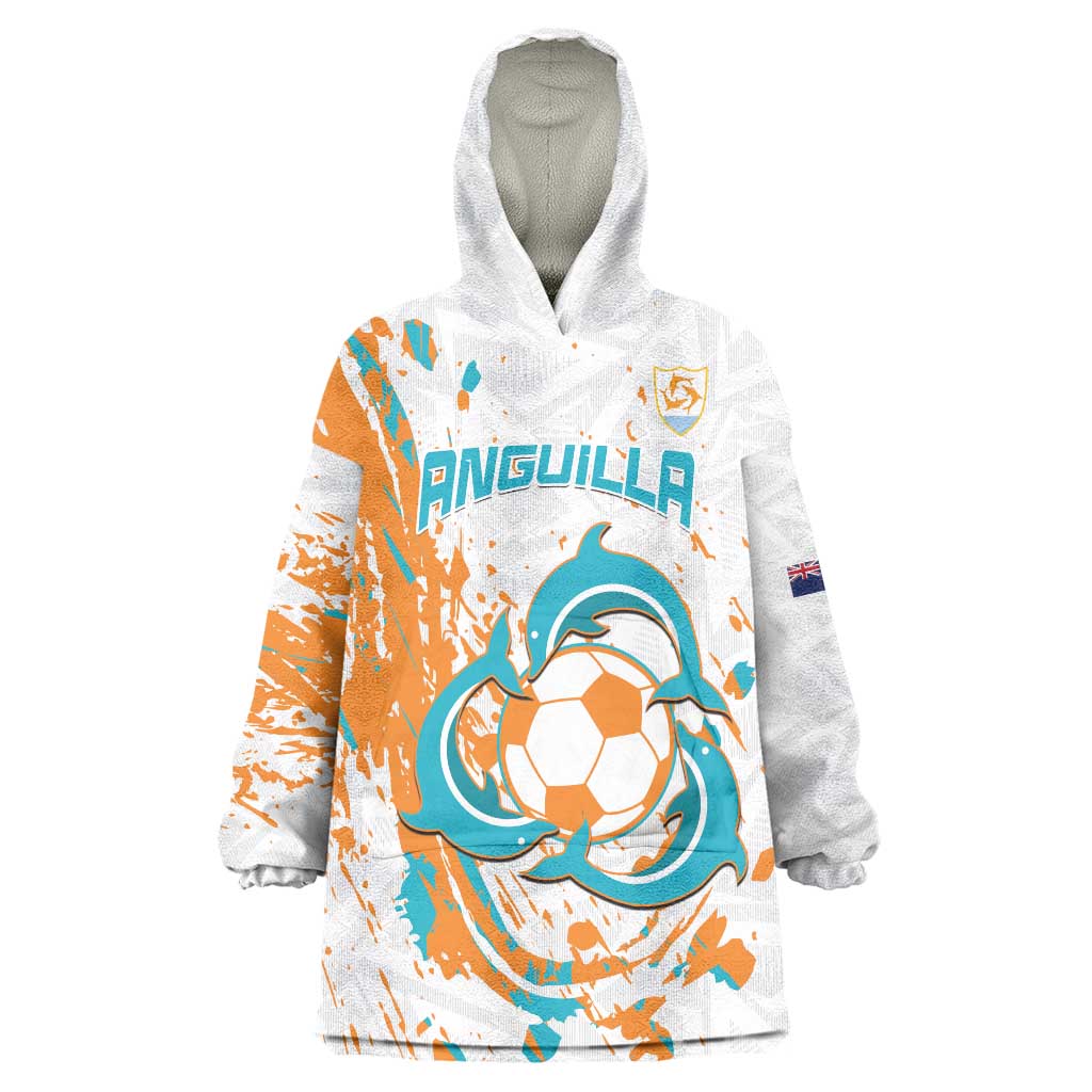 Custom Anguilla Football Wearable Blanket Hoodie Go Champions Grunge Style
