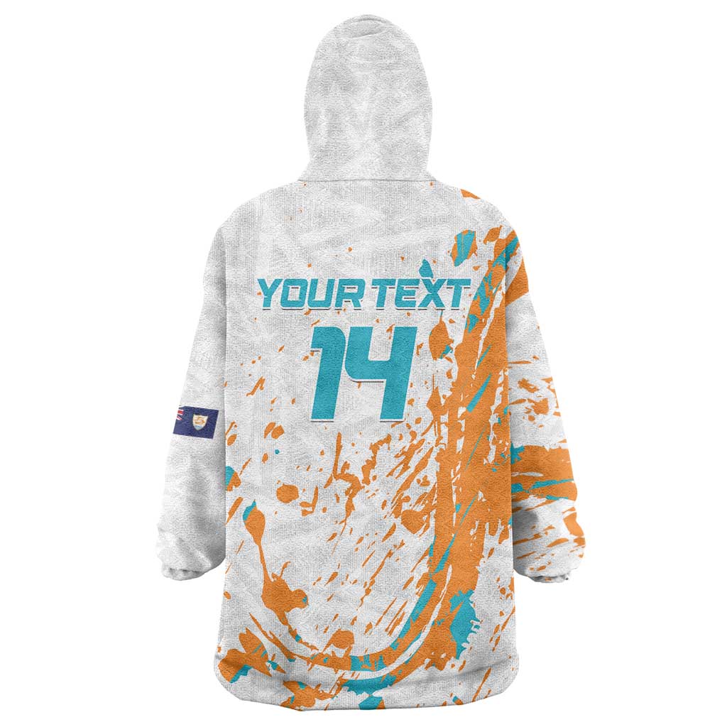 Custom Anguilla Football Wearable Blanket Hoodie Go Champions Grunge Style