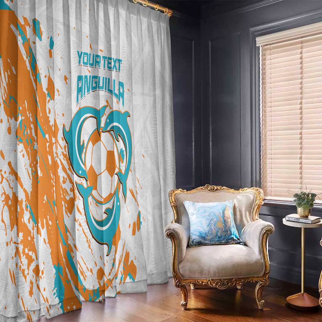Custom Anguilla Football Window Curtain Go Champions Grunge Style