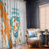 Custom Anguilla Football Window Curtain Go Champions Grunge Style