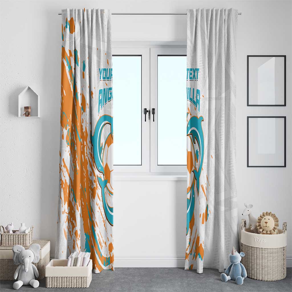 Custom Anguilla Football Window Curtain Go Champions Grunge Style