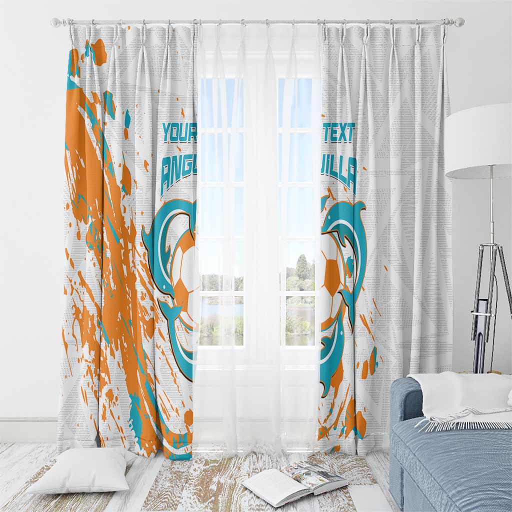 Custom Anguilla Football Window Curtain Go Champions Grunge Style