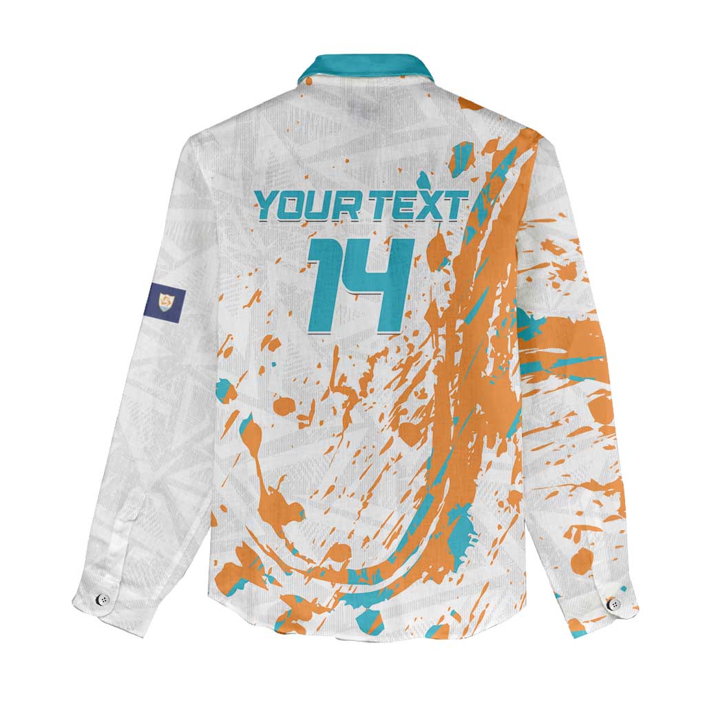 Custom Anguilla Football Women Casual Shirt Go Champions Grunge Style