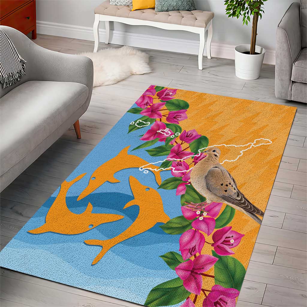 Anguilla Area Rug Coat Of Arms With Zenaida Dove