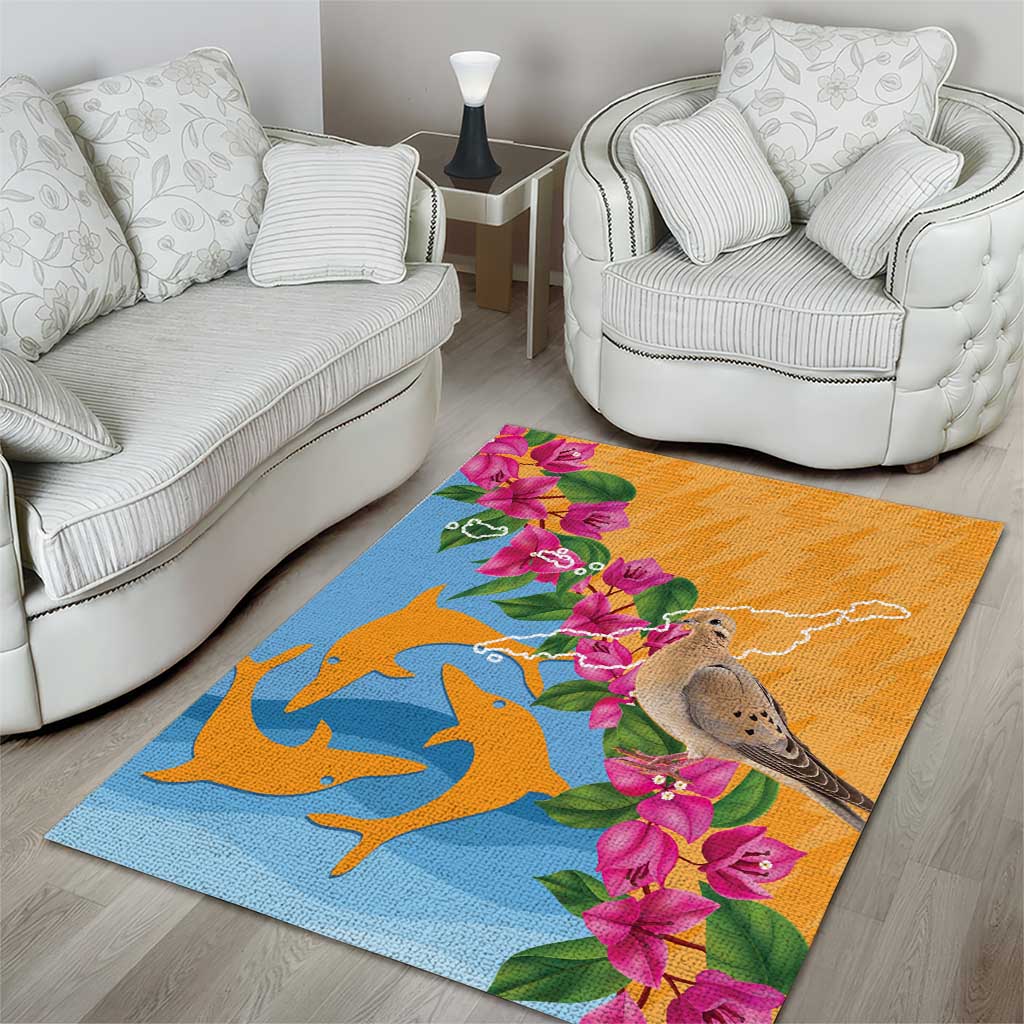 Anguilla Area Rug Coat Of Arms With Zenaida Dove