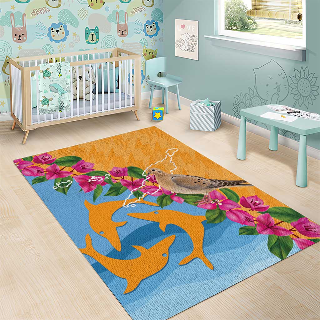 Anguilla Area Rug Coat Of Arms With Zenaida Dove
