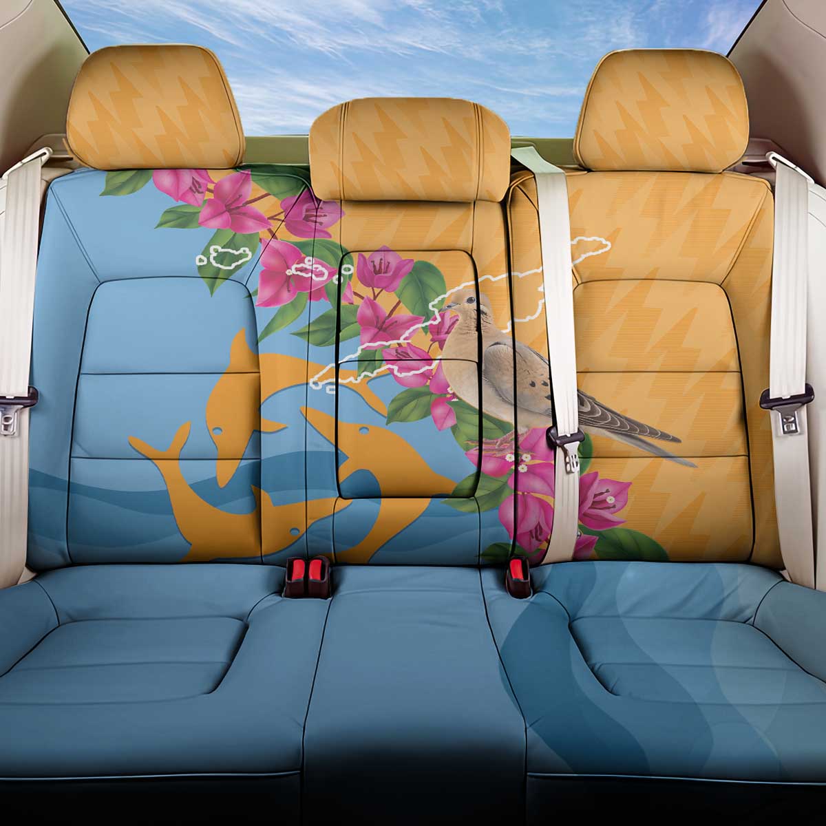 Anguilla Back Car Seat Cover Coat Of Arms With Zenaida Dove