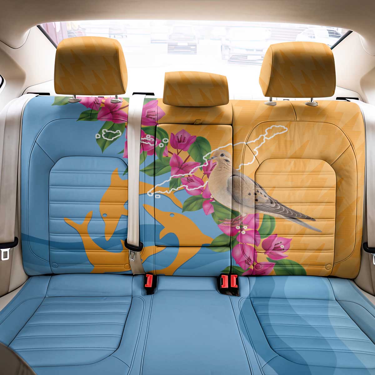 Anguilla Back Car Seat Cover Coat Of Arms With Zenaida Dove