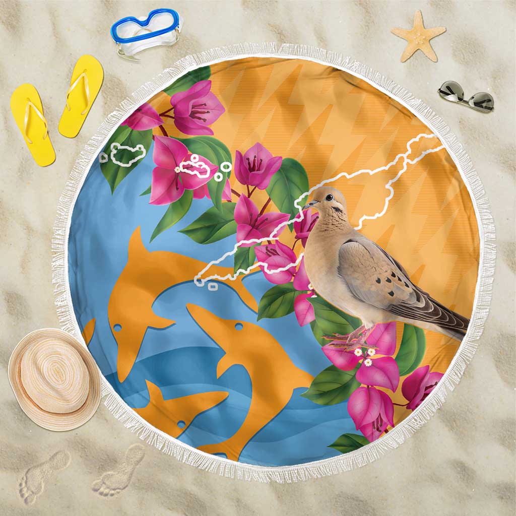 Anguilla Beach Blanket Coat Of Arms With Zenaida Dove