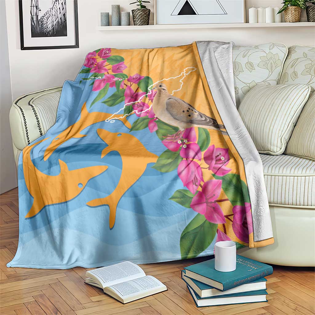Anguilla Blanket Coat Of Arms With Zenaida Dove