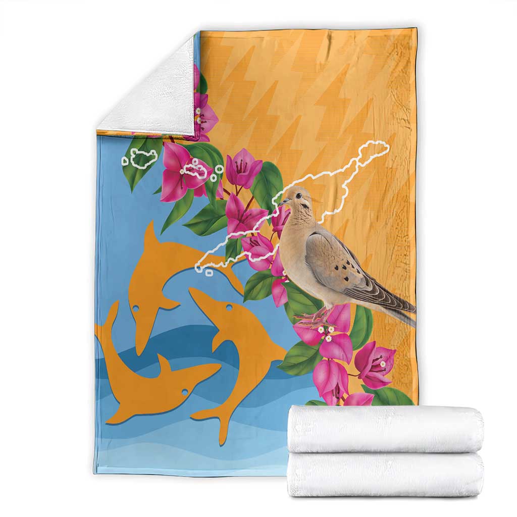 Anguilla Blanket Coat Of Arms With Zenaida Dove