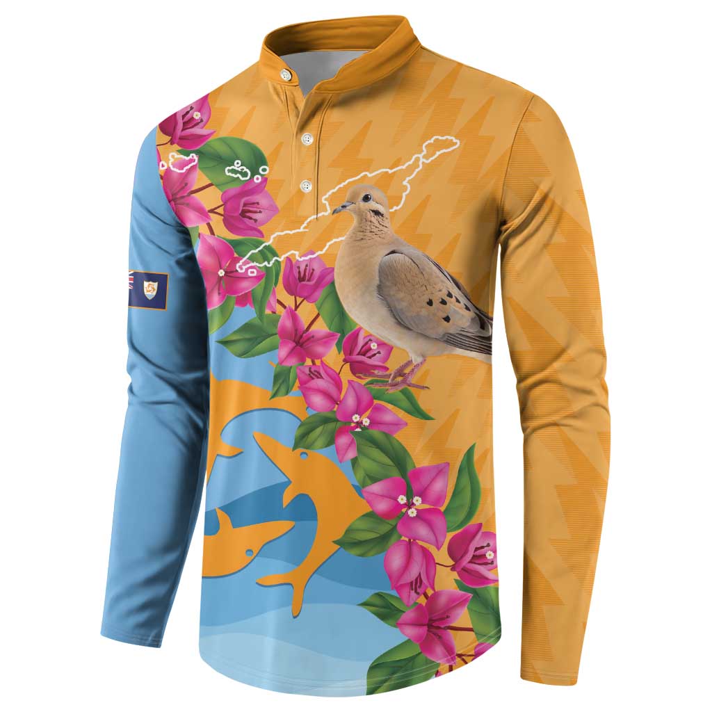 Anguilla Button Sweatshirt Coat Of Arms With Zenaida Dove