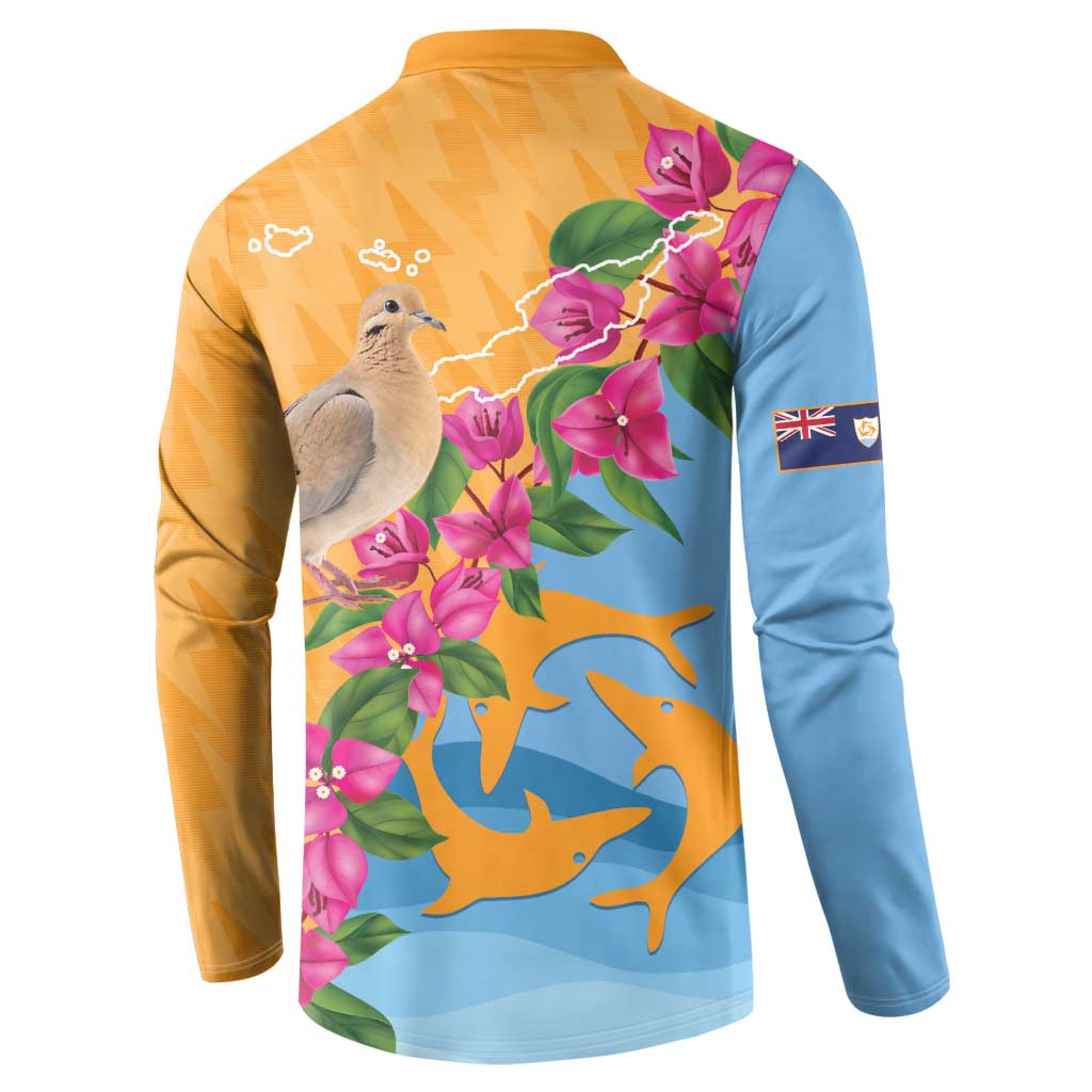 Anguilla Button Sweatshirt Coat Of Arms With Zenaida Dove