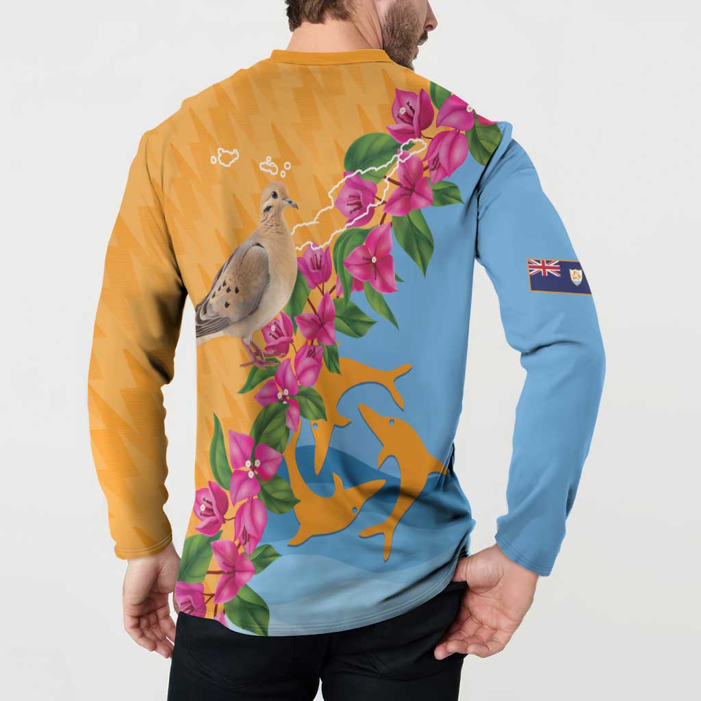 Anguilla Button Sweatshirt Coat Of Arms With Zenaida Dove