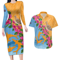 Anguilla Couples Matching Long Sleeve Bodycon Dress and Hawaiian Shirt Coat Of Arms With Zenaida Dove