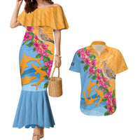 Anguilla Couples Matching Mermaid Dress and Hawaiian Shirt Coat Of Arms With Zenaida Dove