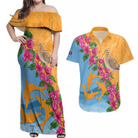 Anguilla Couples Matching Off Shoulder Maxi Dress and Hawaiian Shirt Coat Of Arms With Zenaida Dove