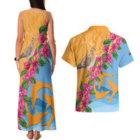 Anguilla Couples Matching Tank Maxi Dress and Hawaiian Shirt Coat Of Arms With Zenaida Dove