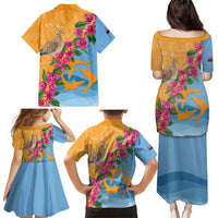 Anguilla Family Matching Puletasi and Hawaiian Shirt Coat Of Arms With Zenaida Dove