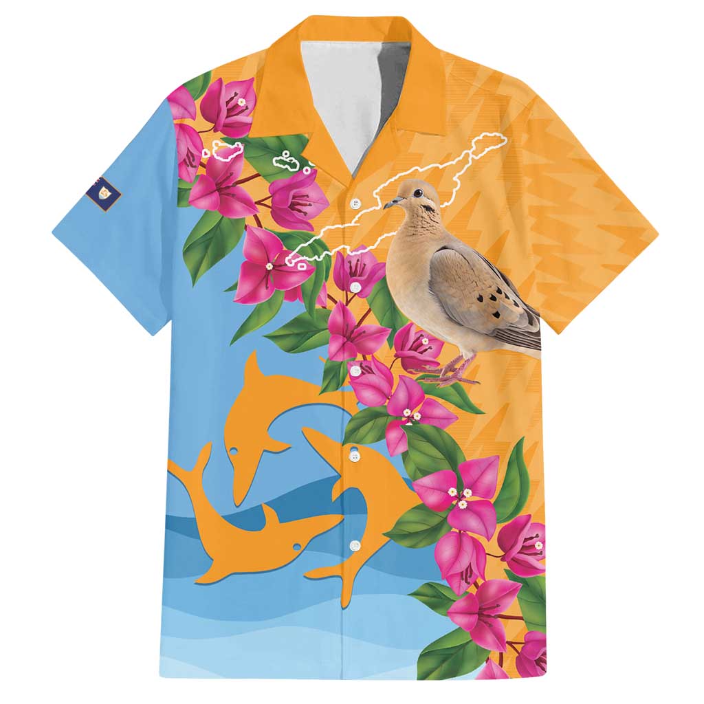 Anguilla Family Matching Puletasi and Hawaiian Shirt Coat Of Arms With Zenaida Dove