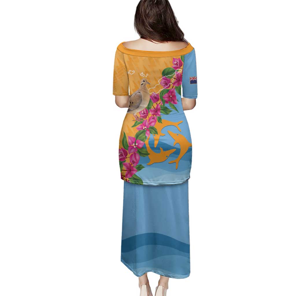 Anguilla Family Matching Puletasi and Hawaiian Shirt Coat Of Arms With Zenaida Dove