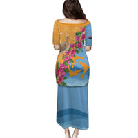 Anguilla Family Matching Puletasi and Hawaiian Shirt Coat Of Arms With Zenaida Dove