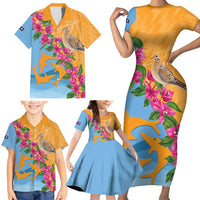 Anguilla Family Matching Short Sleeve Bodycon Dress and Hawaiian Shirt Coat Of Arms With Zenaida Dove