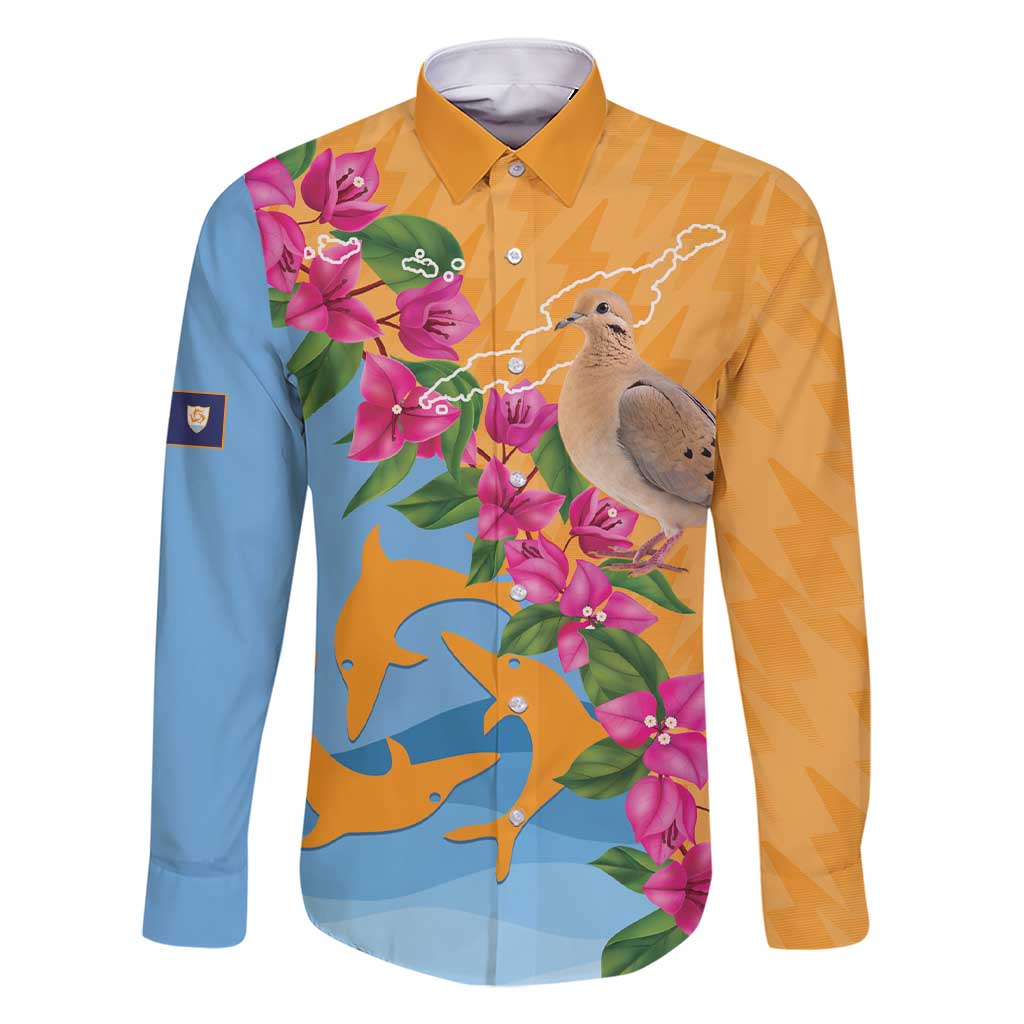 Anguilla Family Matching Short Sleeve Bodycon Dress and Hawaiian Shirt Coat Of Arms With Zenaida Dove