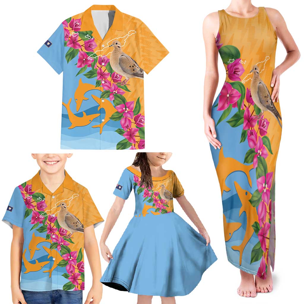 Anguilla Family Matching Tank Maxi Dress and Hawaiian Shirt Coat Of Arms With Zenaida Dove