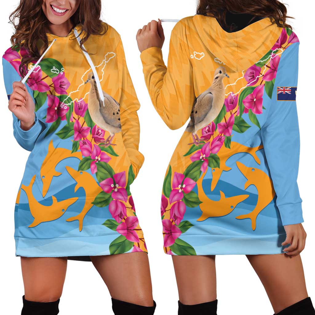 Anguilla Hoodie Dress Coat Of Arms With Zenaida Dove