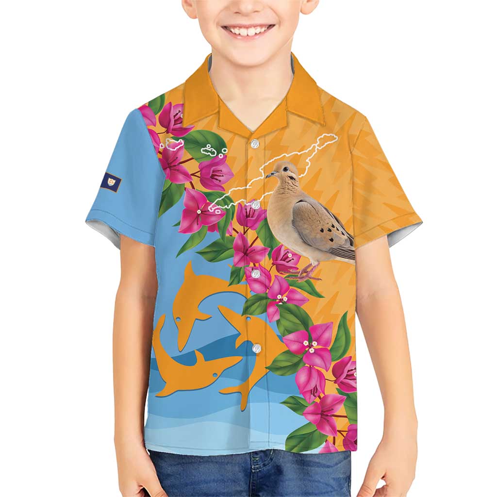Anguilla Kid Hawaiian Shirt Coat Of Arms With Zenaida Dove