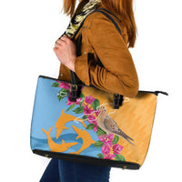 Anguilla Leather Tote Bag Coat Of Arms With Zenaida Dove