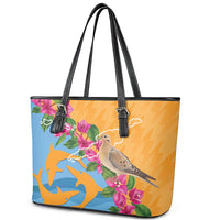 Anguilla Leather Tote Bag Coat Of Arms With Zenaida Dove