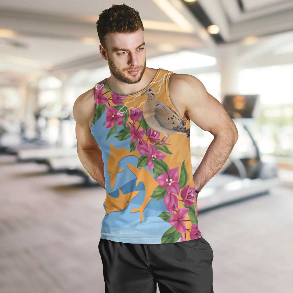 Anguilla Men Tank Top Coat Of Arms With Zenaida Dove