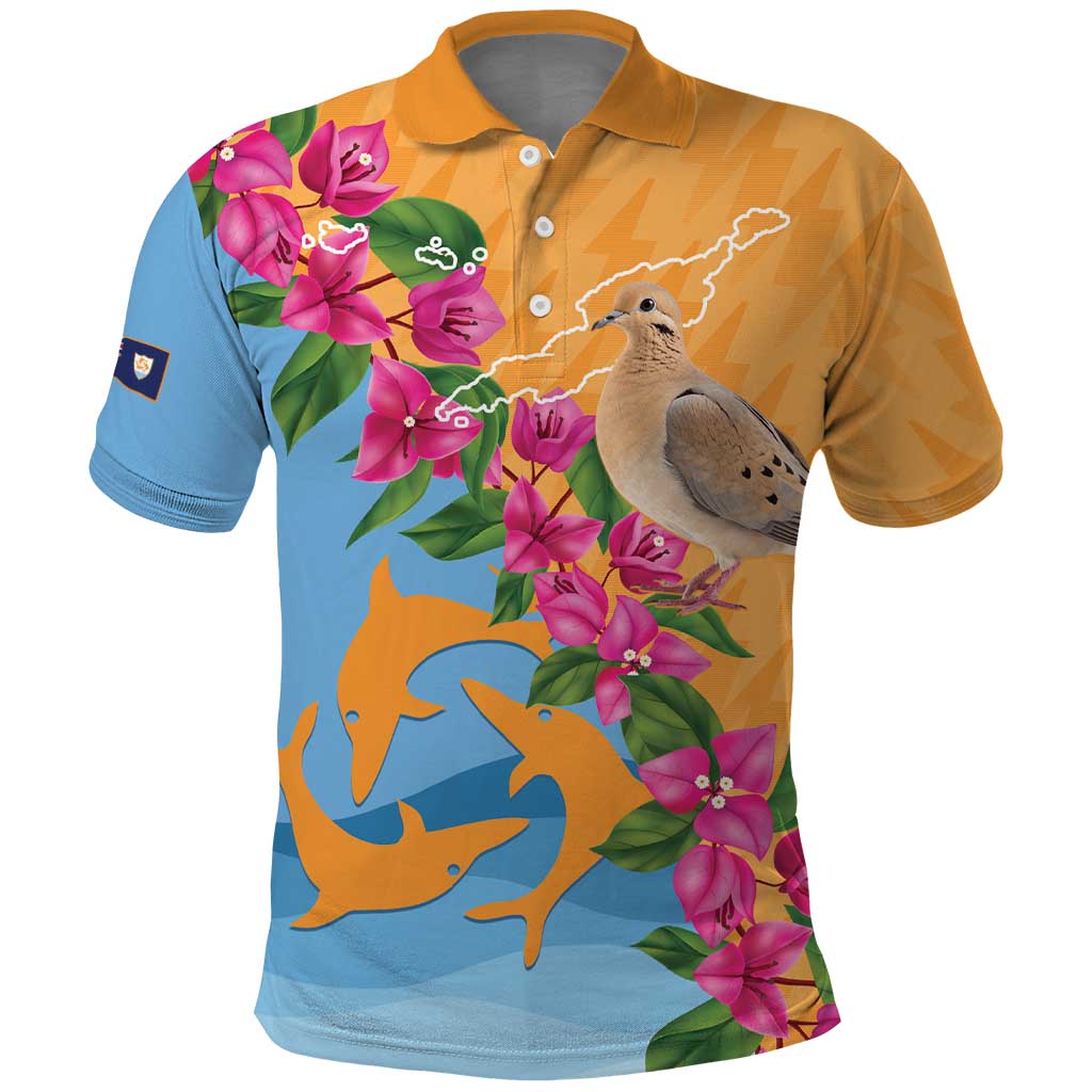 Anguilla Polo Shirt Coat Of Arms With Zenaida Dove