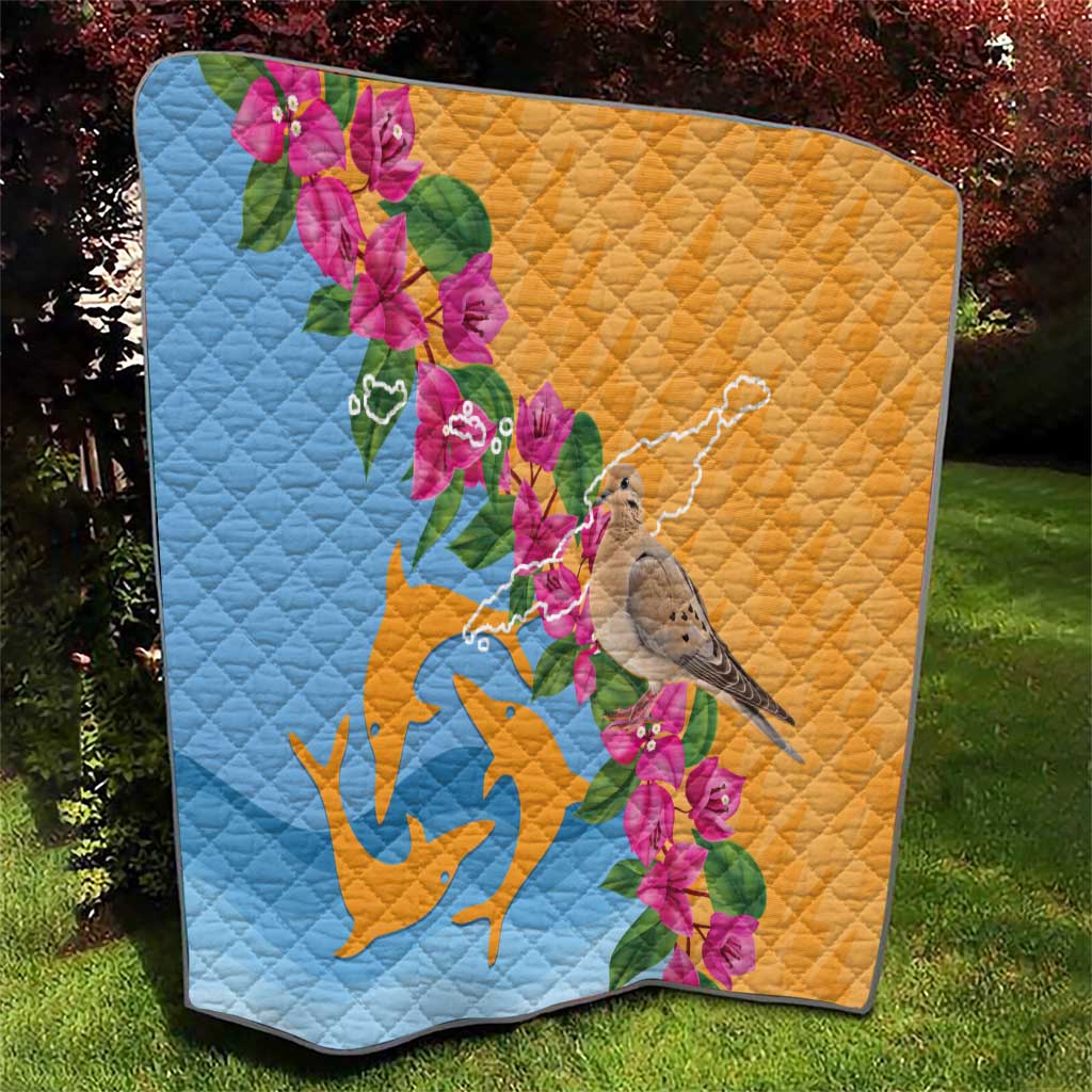 Anguilla Quilt Coat Of Arms With Zenaida Dove