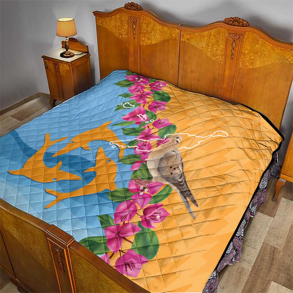 Anguilla Quilt Coat Of Arms With Zenaida Dove