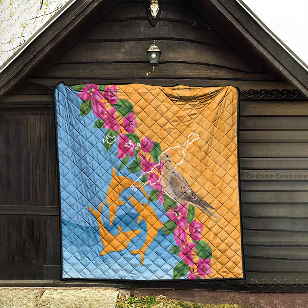 Anguilla Quilt Coat Of Arms With Zenaida Dove