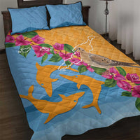 Anguilla Quilt Bed Set Coat Of Arms With Zenaida Dove