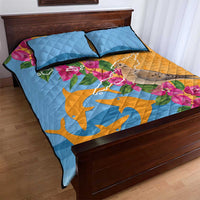 Anguilla Quilt Bed Set Coat Of Arms With Zenaida Dove