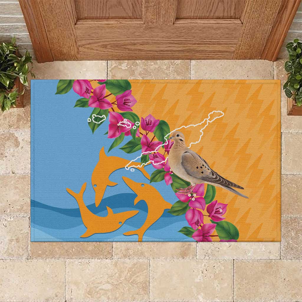 Anguilla Rubber Doormat Coat Of Arms With Zenaida Dove
