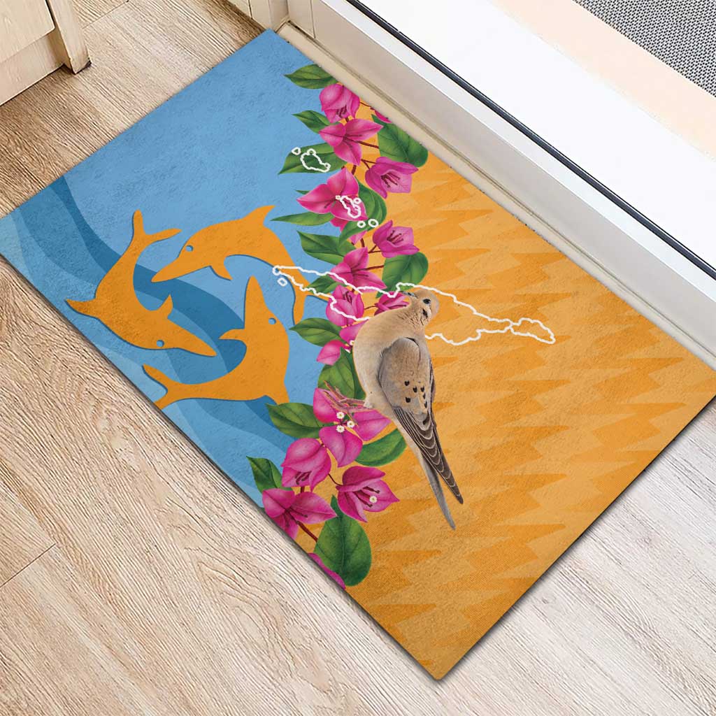 Anguilla Rubber Doormat Coat Of Arms With Zenaida Dove
