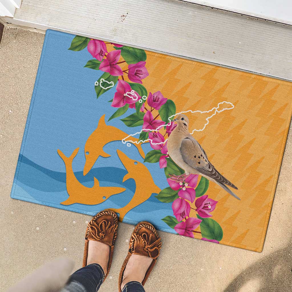 Anguilla Rubber Doormat Coat Of Arms With Zenaida Dove