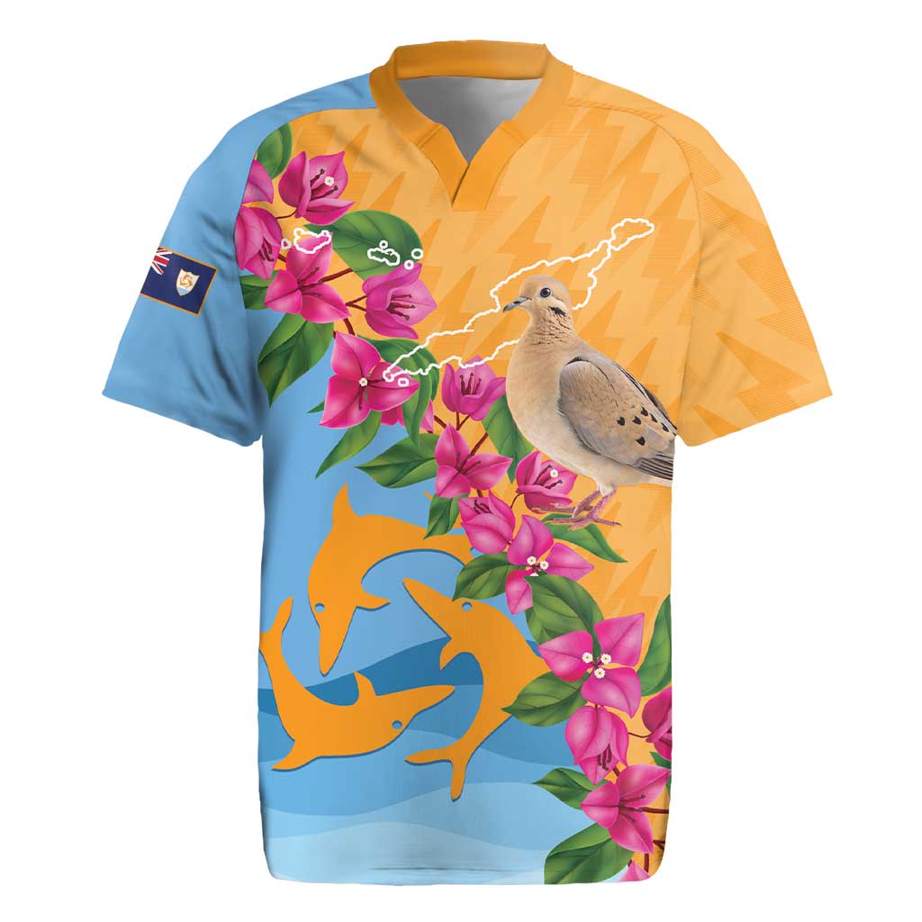 Anguilla Rugby Jersey Coat Of Arms With Zenaida Dove