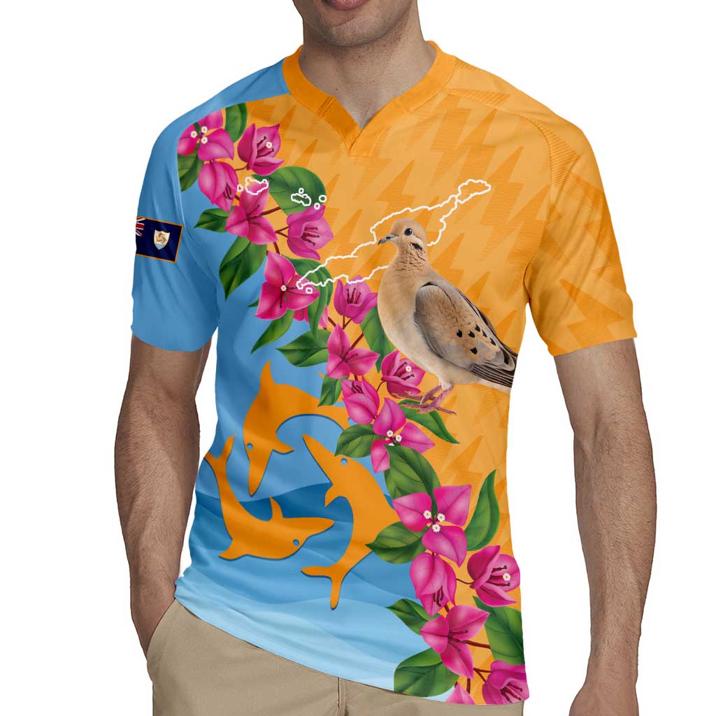 Anguilla Rugby Jersey Coat Of Arms With Zenaida Dove