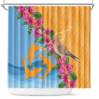 Anguilla Shower Curtain Coat Of Arms With Zenaida Dove