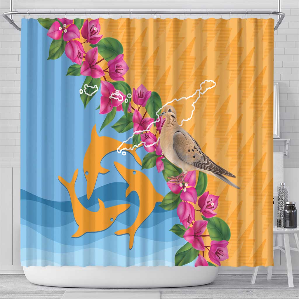 Anguilla Shower Curtain Coat Of Arms With Zenaida Dove