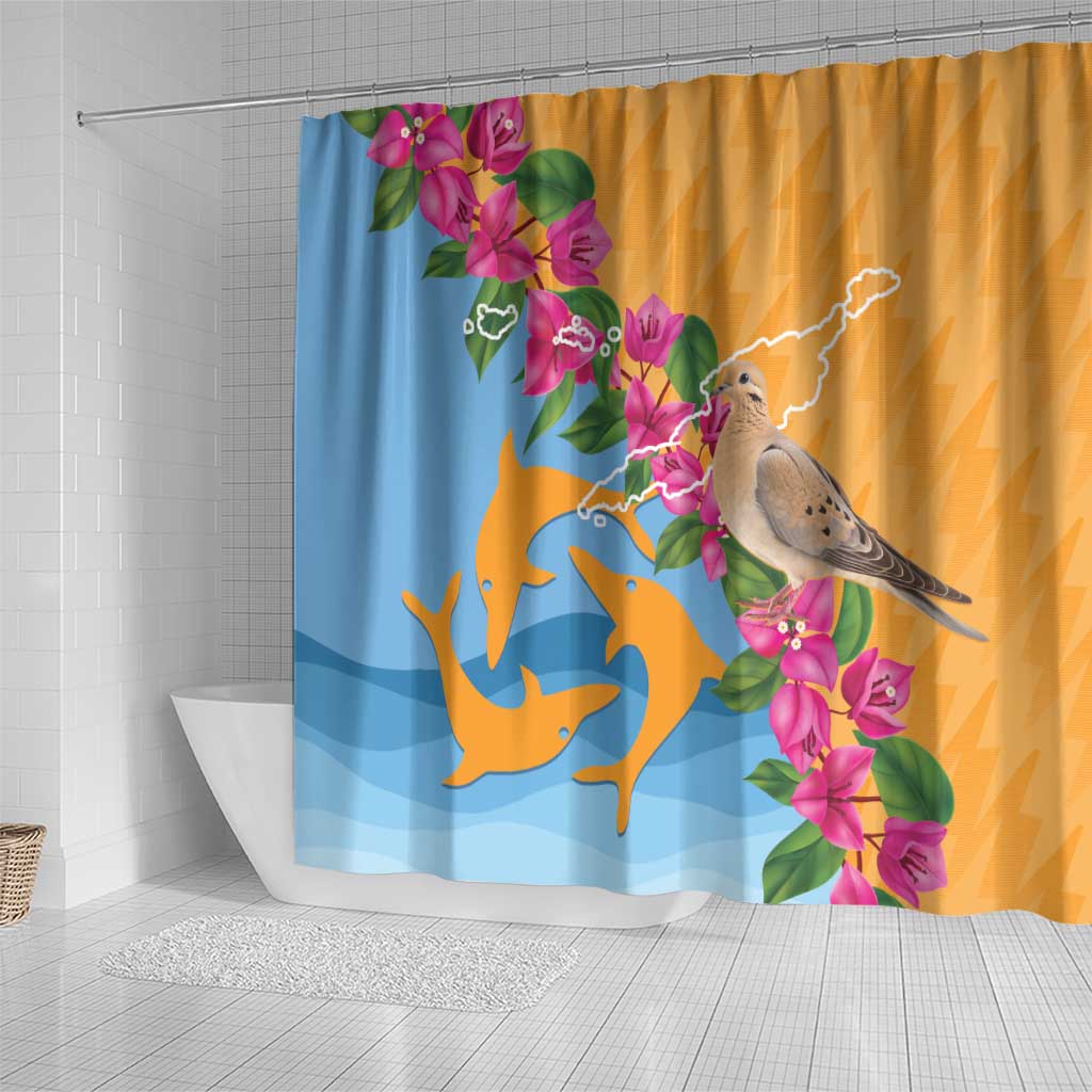 Anguilla Shower Curtain Coat Of Arms With Zenaida Dove